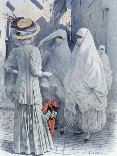 Una donna europea in Algeria, 1910 da Louis Remy Sabattier